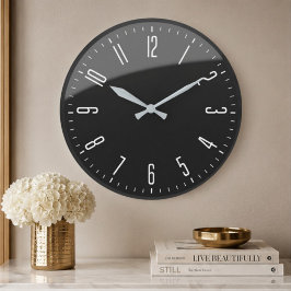 Modern Black Minimalist Custom Contemporary Office Grote Klok