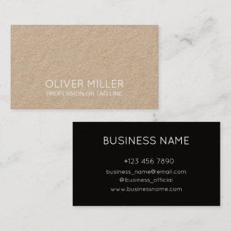 Modern Black Minimalist Kraft Consultant Visitekaartje