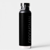 Modern Black Minimalist Personalized Groomsman Waterfles (Rechts)