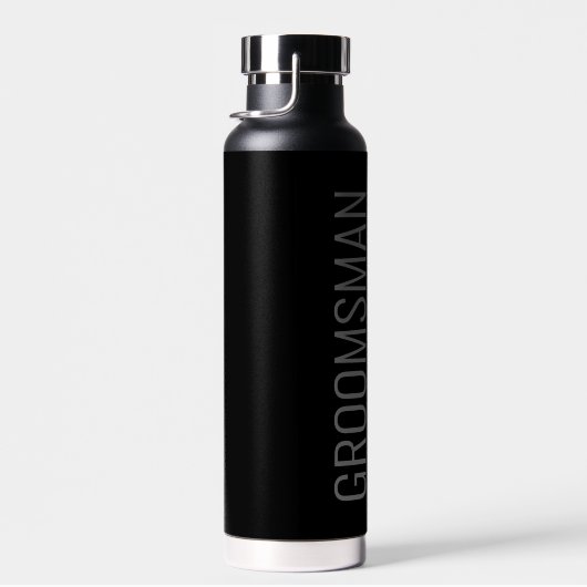 Modern Black Minimalist Personalized Groomsman Waterfles (Rechts)