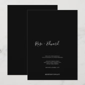 Modern Black Minimalist Typography Wedding Kaart (Voorkant / Achterkant)