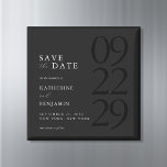 Modern Black Minimalist Wedding Magneet<br><div class="desc">Easily personalize your wedding save the date cards with this editable template. Features minimal elegant typography design in black color.</div>
