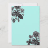 Modern Black Mint Floral Waterverf Save The Date (Achterkant)