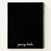 Modern Black Monogram Name Design Notitieboek (Achterkant)