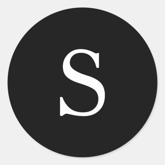 Modern Black Monogram Wedding Ronde Sticker (Voorkant)