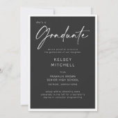 Modern Black Multi Photo Graduation Announcement (Achterkant)