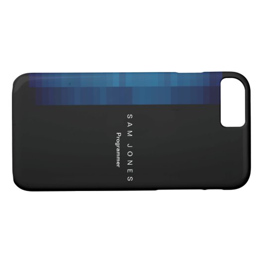 Modern Black N Blue Pixel Case-Mate iPhone Case (Achterkant (Horizontaal))