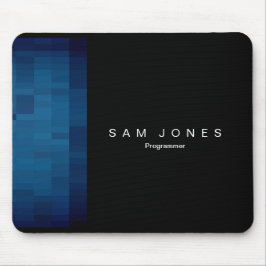 Modern Black N Blue Pixel Muismat
