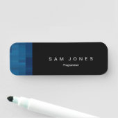 Modern Black N Blue Pixel Naamplaatje (In situ)