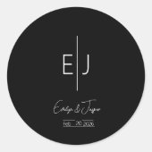 Modern Black Name Initialen Sticker (Voorkant)