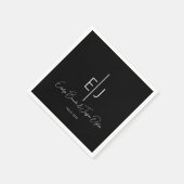 Modern Black Name Initials Paper Plate Servet (Hoek)