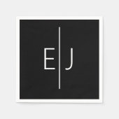 Modern Black Name Initials  Servet (Voorkant)