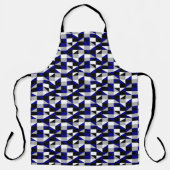 Modern Black Navy Blue Geometric Pattern Schort (Voorkant)