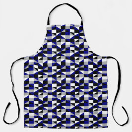 Modern Black Navy Blue Geometric Pattern Schort