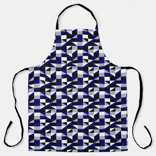 Modern Black Navy Blue Geometric Pattern Schort (Voorkant)