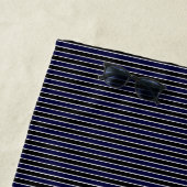 Modern Black Navy Blue Striped Pattern Strandlaken (In situ)