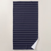 Modern Black Navy Blue Striped Pattern Strandlaken (Voorkant)