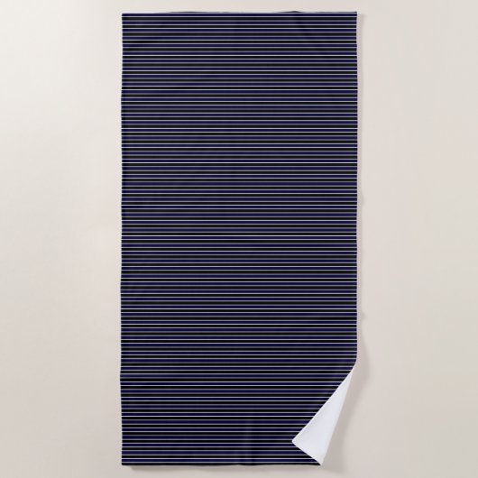 Modern Black Navy Blue Striped Pattern Strandlaken (Voorkant)
