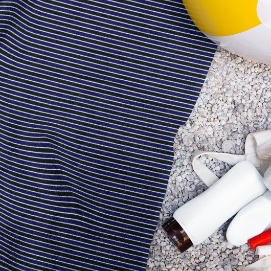 Modern Black Navy Blue Striped Pattern Strandlaken