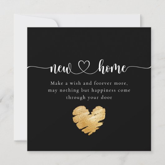 Modern Black New Home Housewarming Kaart (Voorkant)