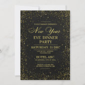 Modern Black New Year’s Eve Party Invitation (Voorkant)