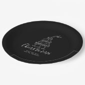 Modern Black New Years Eve Party Paper Plate Papieren Bordje (Gekanteld)