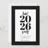 Modern Black New Years Party Uitnodiging (Voorkant)