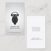 Modern Black Night Owl Logo DJ, Band, muzikant Visitekaartje (Voorkant / Achterkant)