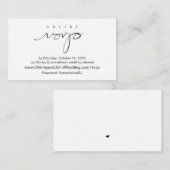 Modern Black, online RSVP via Wedding-website Informatiekaartje (Voorkant / Achterkant)