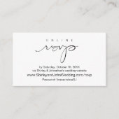 Modern Black, online RSVP via Wedding-website Informatiekaartje (Voorkant)