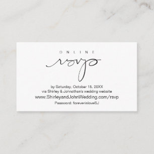 Modern Black, online RSVP via Wedding-website Informatiekaartje