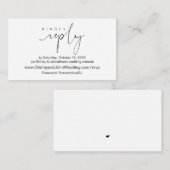 Modern Black, online RSVP via Wedding-website Informatiekaartje (Voorkant / Achterkant)