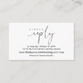 Modern Black, online RSVP via Wedding-website Informatiekaartje (Voorkant)