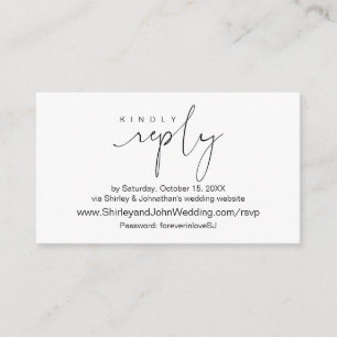 Modern Black, online RSVP via Wedding-website Informatiekaartje