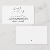 Modern Black, online RSVP via Wedding-website Informatiekaartje (Voorkant / Achterkant)