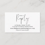 Modern Black, online RSVP via Wedding-website Informatiekaartje (Voorkant)