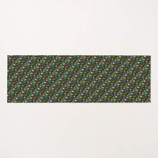 Modern Black Opal Jewel Pattern Yogamat (Voorkant (horizontaal))