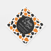Modern Black Oranje Animal Print Graduparty Servet (Hoek)
