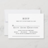 Modern Black Paars Floral Wedding RSVP Kaartje (Achterkant)