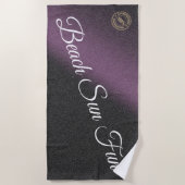 Modern Black Paars Strandlaken (Voorkant)