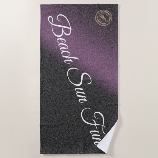 Modern Black Paars Strandlaken (Voorkant)