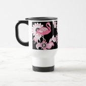 Modern Black Paisley Pink Flamingo Reisbeker (Links)