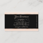 Modern Black Pastel Pink Ombre Oval Lijst Initiale Visitekaartje (Achterkant)