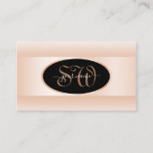 Modern Black Pastel Pink Ombre Oval Lijst Initiale Visitekaartje (Voorkant)