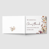 Modern Black Pastel Wildflower Boho Wedding Gastenboek (Volledig)