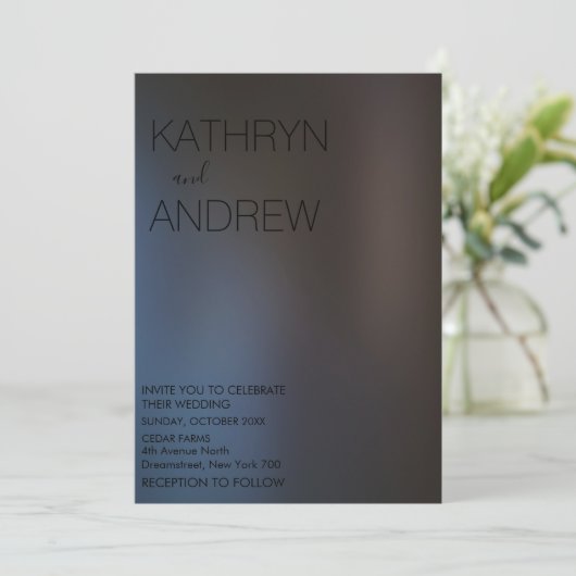 Modern Black Pearl Wedding Invitation Kaart (Staand voorkant)