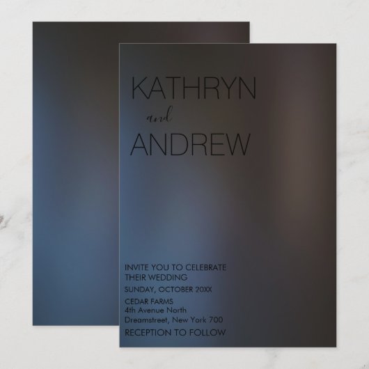 Modern Black Pearl Wedding Invitation Kaart (Voorkant / Achterkant)