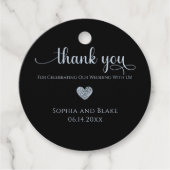 Modern Black Personalized Wedding Favor Labels (Voorkant)