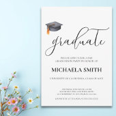 Modern Black PhD Universiteit Graduation Party Kaart