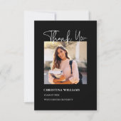 Modern Black Photo Afstuderen Hartelijk dank Bedankkaart (Voorkant)